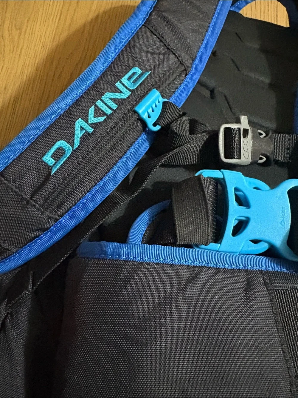 Dakine Black Backpack with Bright Blue Accents